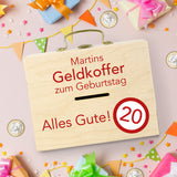 Geldkoffer zum Geburtstag mit Wunschname