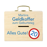 Geldkoffer zum Geburtstag mit Wunschname