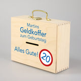 Geldkoffer zum Geburtstag mit Wunschname