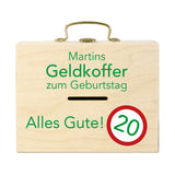 Geldkoffer zum Geburtstag mit Wunschname