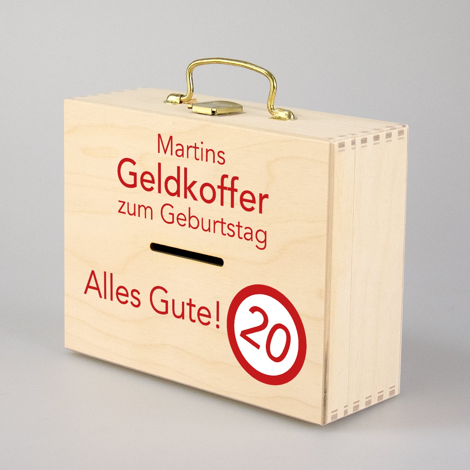 Geldkoffer zum Geburtstag mit Wunschname