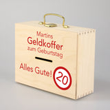 Geldkoffer zum Geburtstag mit Wunschname