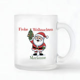 Glühweintasse aus Glas mit Wichtelmotiv