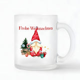 Glühweintasse aus Glas mit Wichtelmotiv