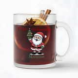 Glühweintasse aus Glas mit Wichtelmotiv