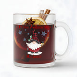 Glühweintasse aus Glas mit Wichtelmotiv