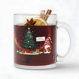 Glühweintasse aus Glas mit Wichtelmotiv