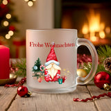 Glühweintasse aus Glas mit Wichtelmotiv