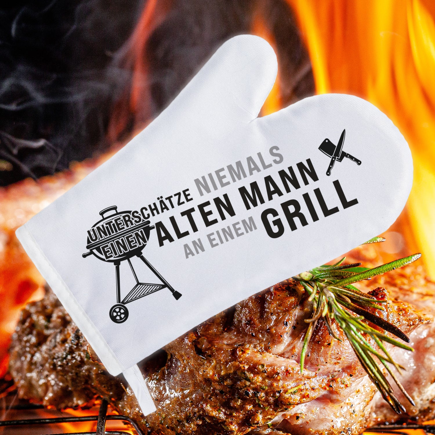 Grillhandschuh mit Spruch