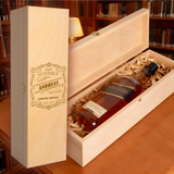 Geschenkbox aus Holz für Whiskyflaschen mit Personalisierung