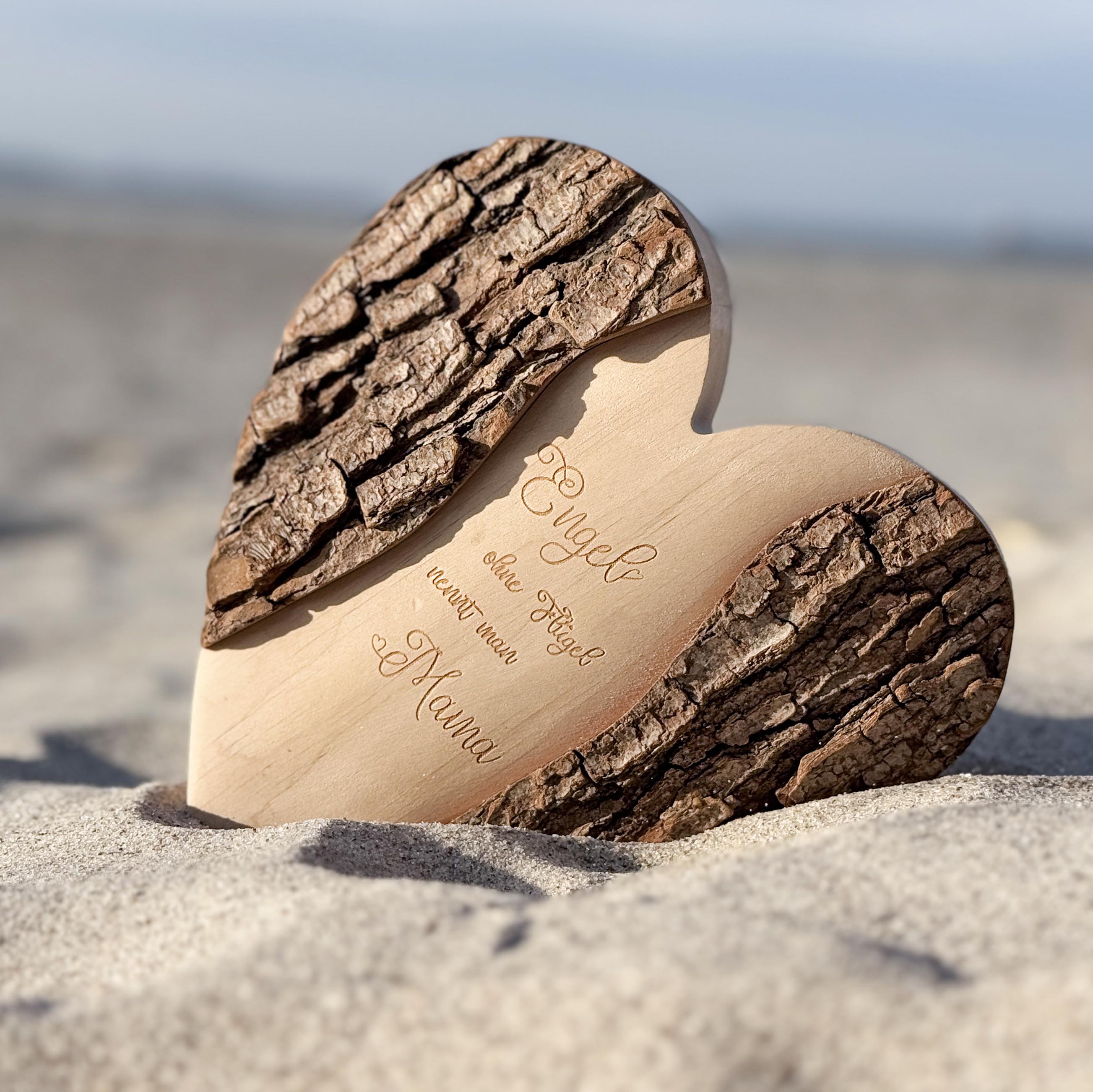 Holz Herz - Wunschtext- persönliches Geschenk mit Gravur