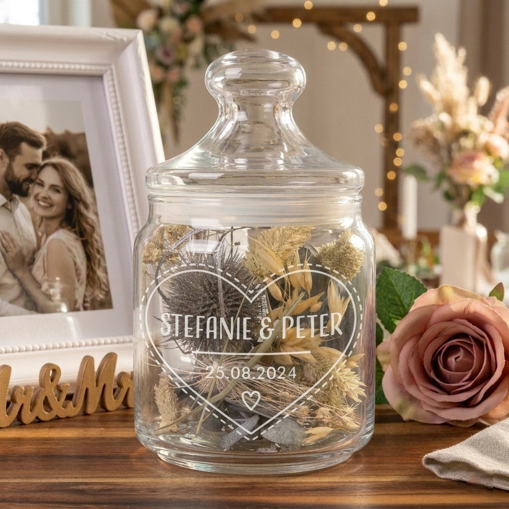 Keksglas zur Hochzeit mit Personalisierung