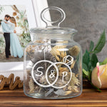 Keksglas zur Hochzeit mit Personalisierung Ringe