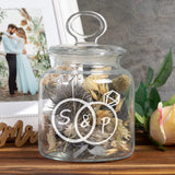 Keksglas zur Hochzeit mit Personalisierung Ringe