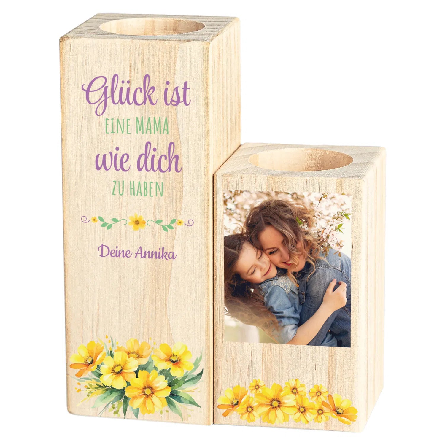 persönliches Kerzenständer-Paar zum Muttertag