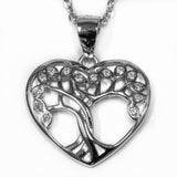 Herzkette - Lebensbaum mit Zirkonia 925er silber