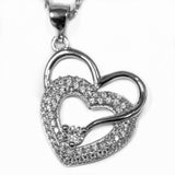 Halskette Verschlungene Herzen mit Zirkoniasteinen