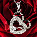 Halskette Verschlungene Herzen mit Zirkoniasteinen