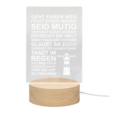 LED-Leuchte - Wegweiser des Lebens Holz Leuchtturm Geht Euren Weg