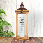 personalisierte Laterne Landhaus – Silberhochzeit Schwarzer duck- Hochzeitsgeschenk