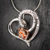 Halskette -  Herz mit Rose