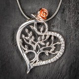 Halskette -  Herz mit Rose