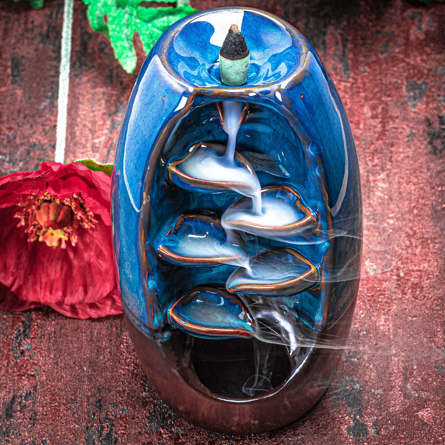 Deko-Rauch-Wasserfall - Dekoratives Geschenk für Yoga-Fans