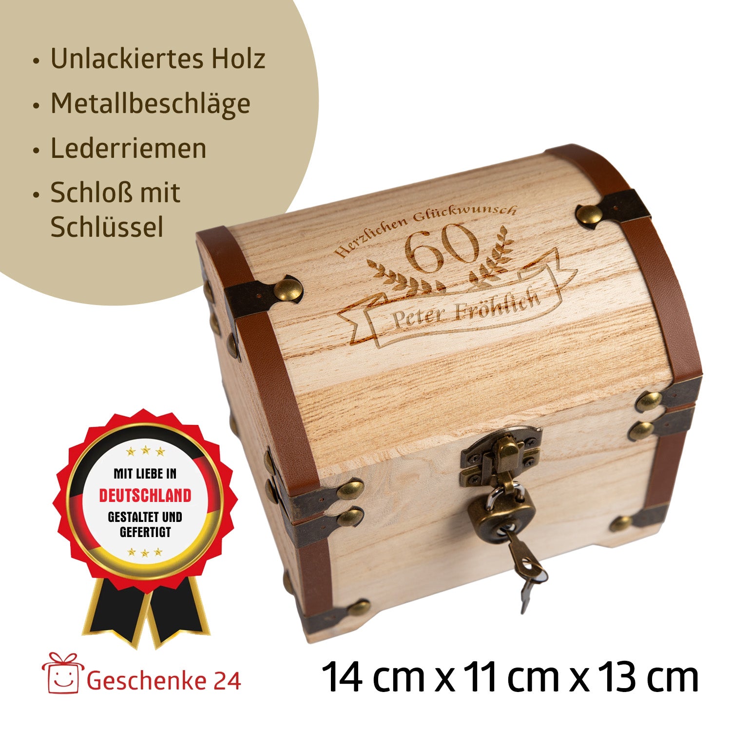 Schatztruhe zum Geburtstag mit Personalisierung
