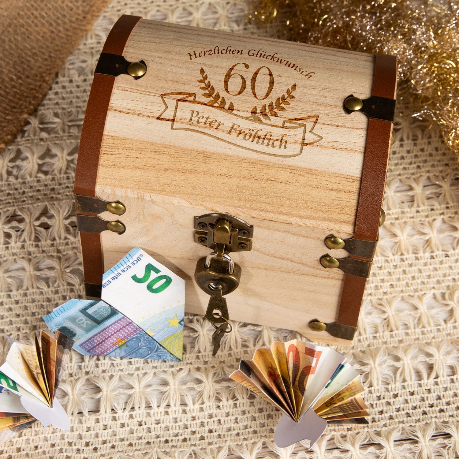 Schatztruhe zum Geburtstag mit Personalisierung