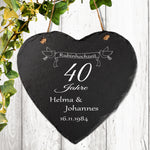 Schieferherz - Rubinhochzeit mit Personalisierung