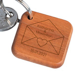 Schlüsselanhänger aus Holz für Paare mit Personalisierung