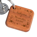 Schlüsselanhänger aus Holz für Paare mit Personalisierung