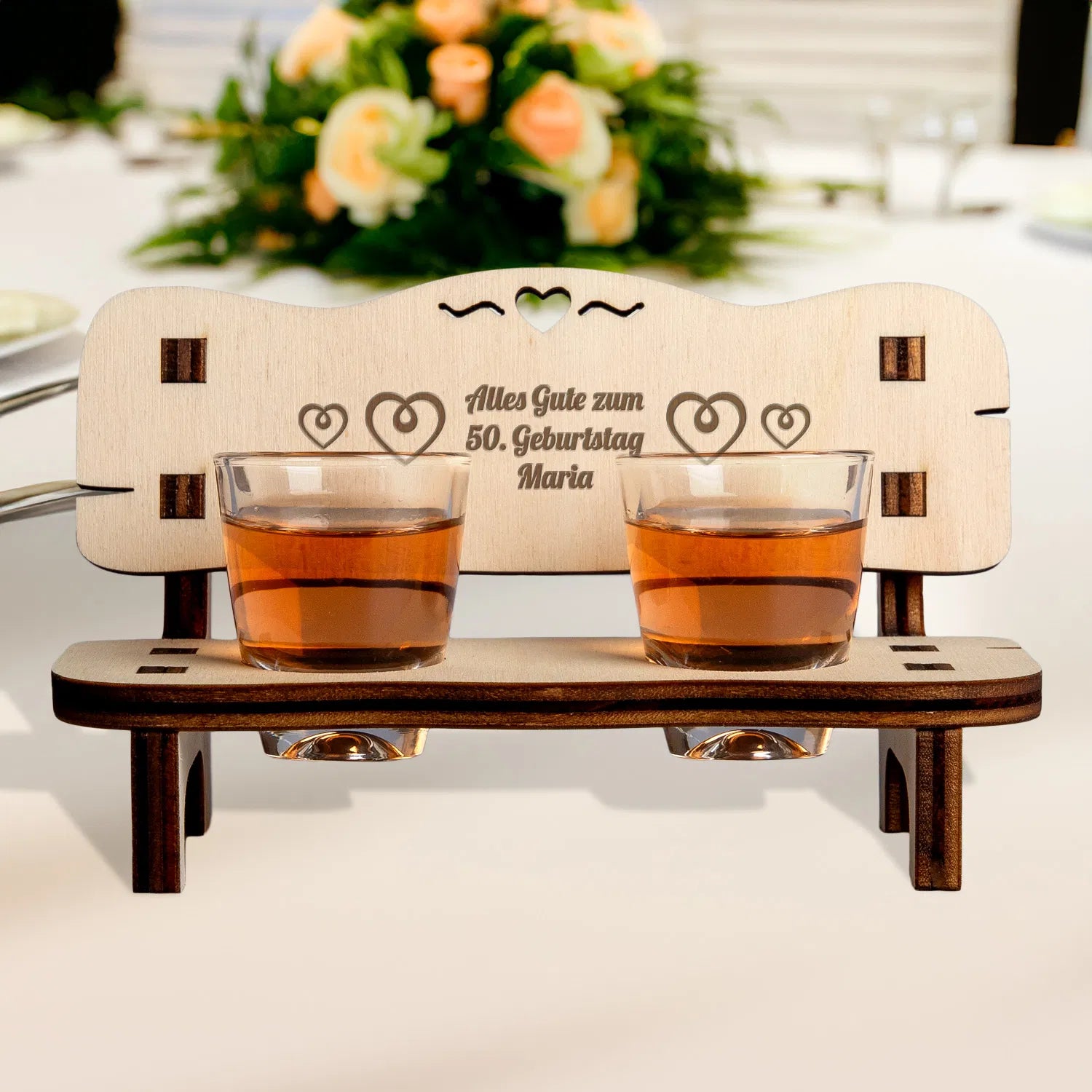 Schnapsbank zum Geburtstag mit Gravur