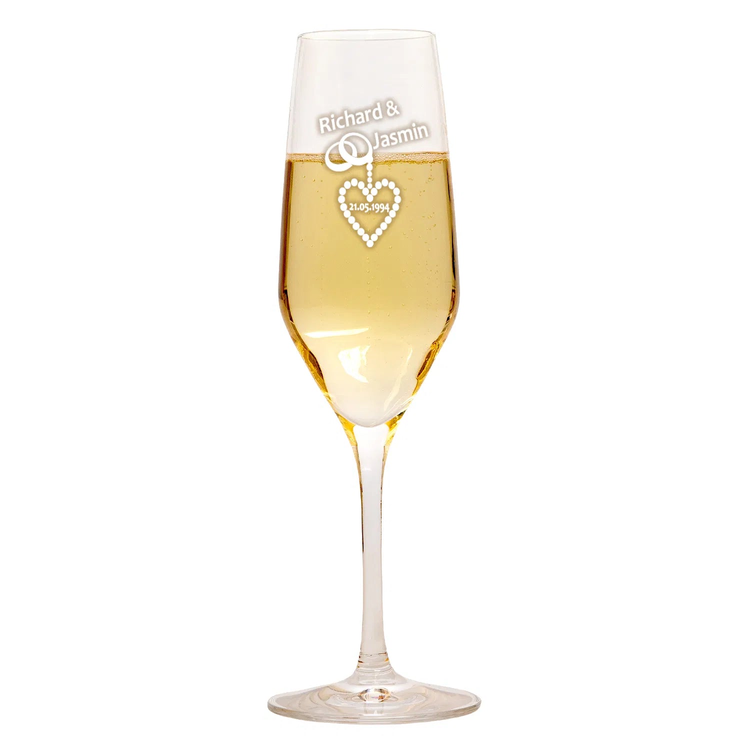 personlisiertes Sektglas Set zur Perlenhochzeit