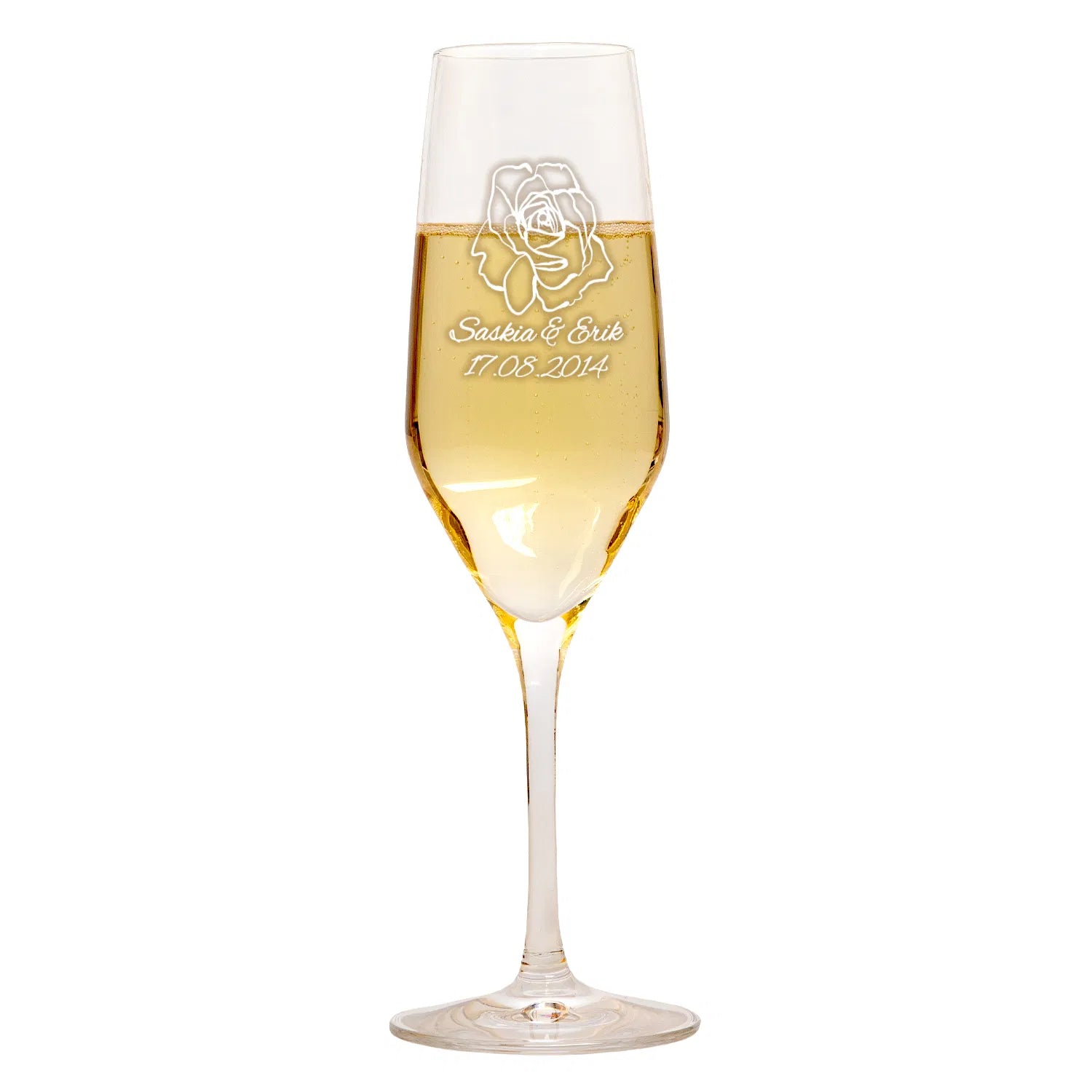 Sektglas Set - Rosenhochzeit