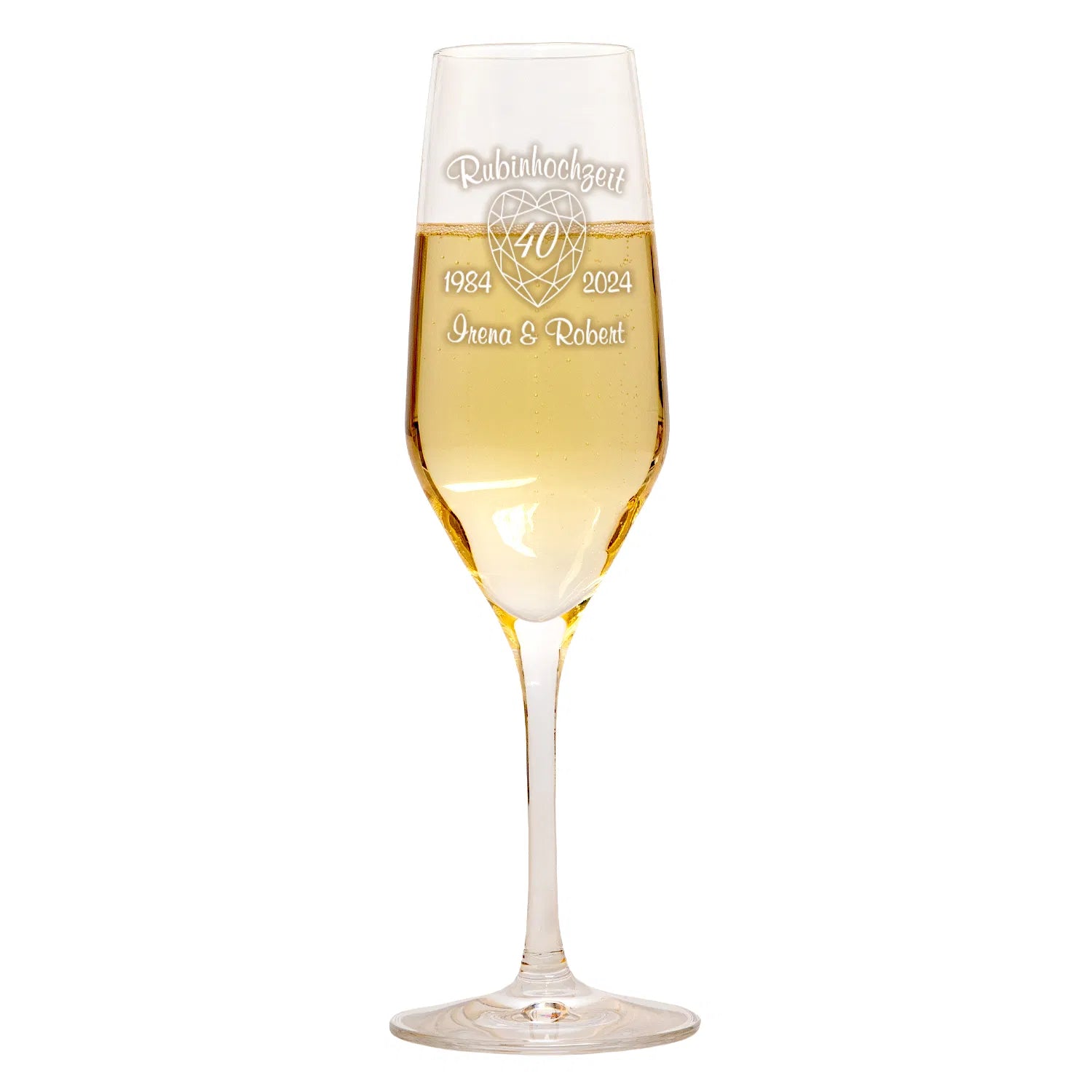 personlisiertes Sektglas Set zur Rubinhochzeit