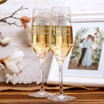personlisiertes Sektglas Set zur Rubinhochzeit Rubinherz