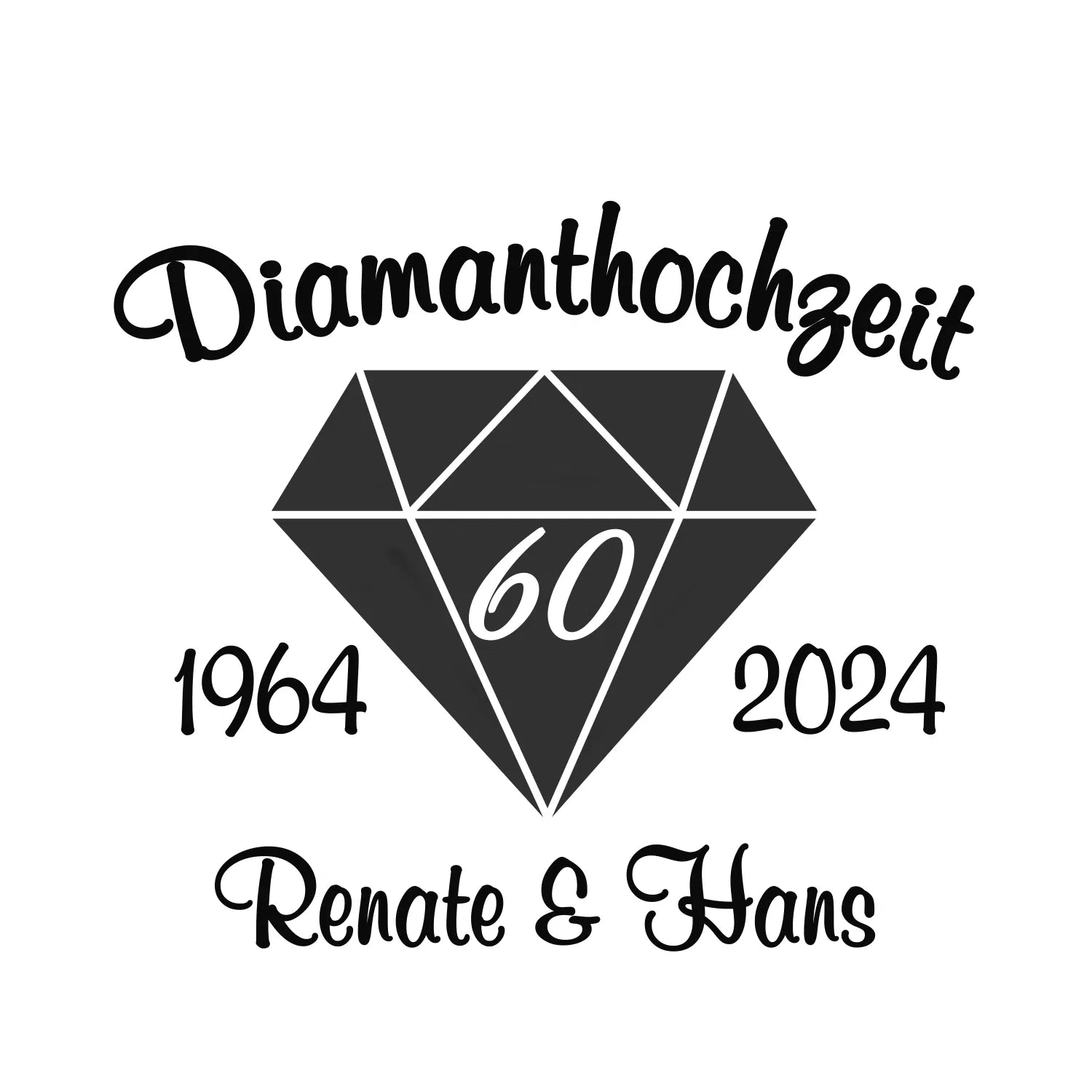 Sektglas Set - Diamanthochzeit
