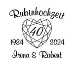 personlisiertes Sektglas Set zur Rubinhochzeit