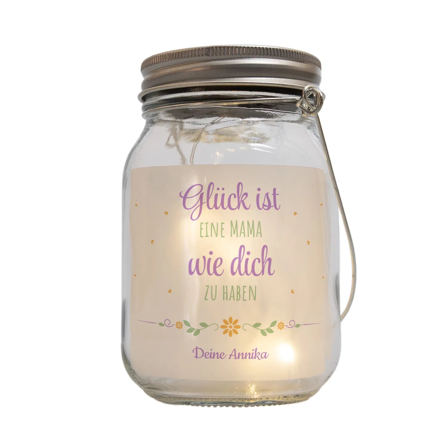 Personalisiertes Solarglas zum Muttertag