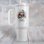 Thermobecher mit Griff und Faultier Design Faultier Müdigkeit