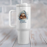 Thermobecher mit Griff und Faultier Design Faultier Müdigkeit