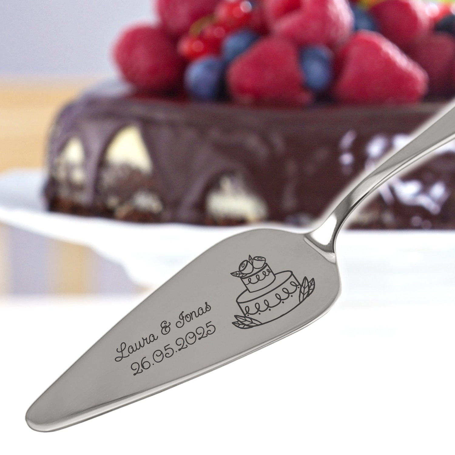 Tortenheber zur Hochzeit mit Gravur Torte