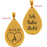 Anhänger - Tropfen - Ich liebe Dich