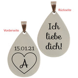 Anhänger - Tropfen - Ich liebe Dich