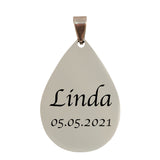 Anhänger - Tropfen mit Name & Datum