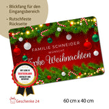 Fußmatte mit Weihnachtsmotiv und Wunschnamen