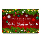 Fußmatte mit Weihnachtsmotiv und Wunschnamen