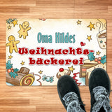 Fußmatte mit Weihnachtsmotiv und Wunschnamen