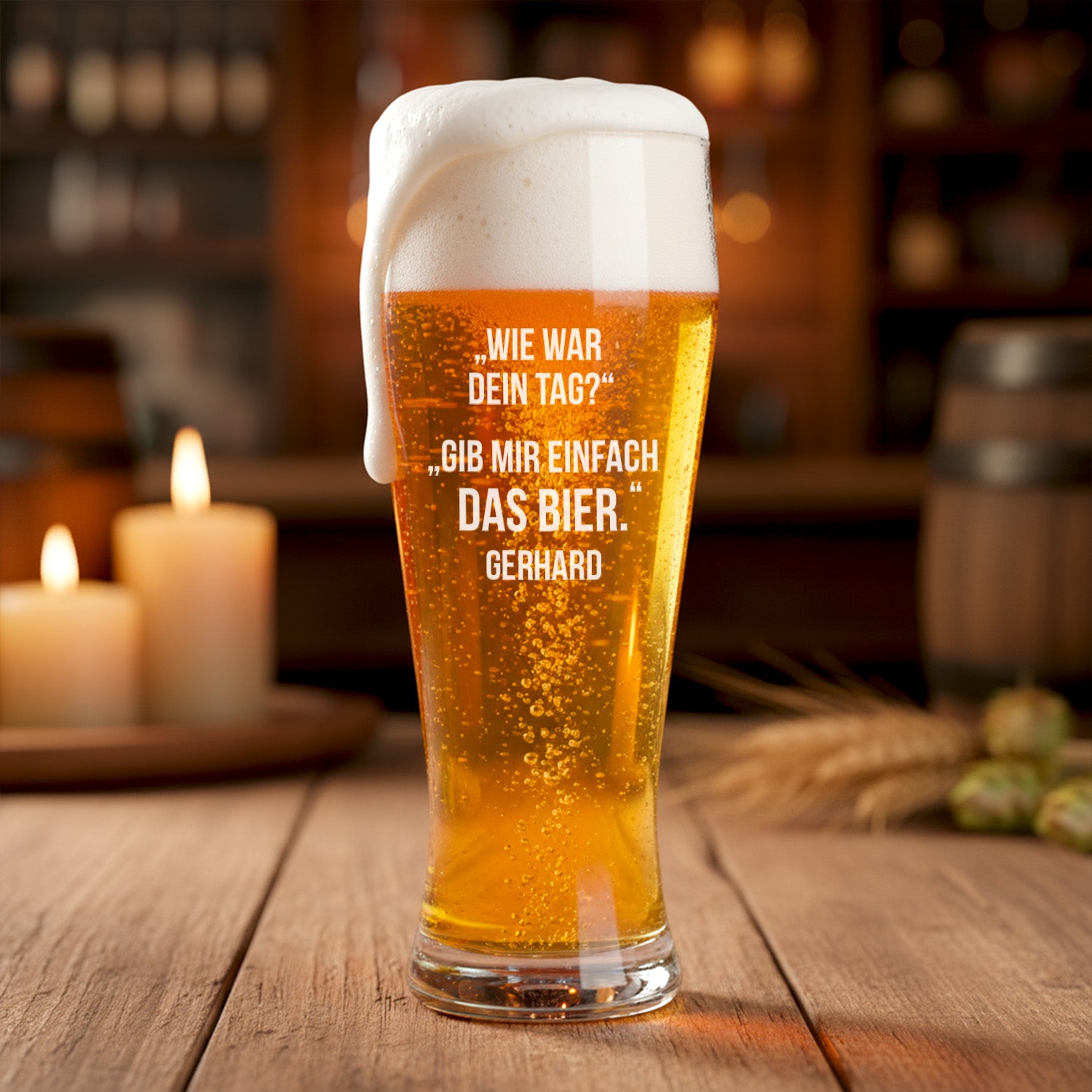 Weizenbierglas - Dein Tag mit Personalisierung